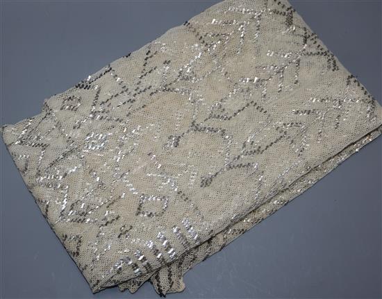 A 1920s metal thread Egyptian shawl